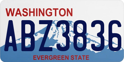 WA license plate ABZ3836