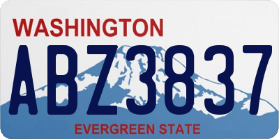 WA license plate ABZ3837