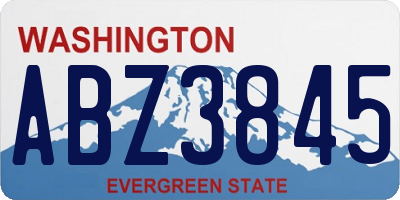 WA license plate ABZ3845