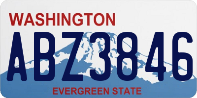WA license plate ABZ3846