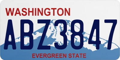 WA license plate ABZ3847