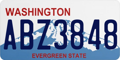 WA license plate ABZ3848