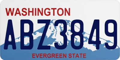 WA license plate ABZ3849
