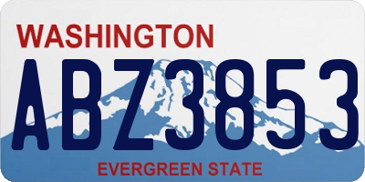 WA license plate ABZ3853