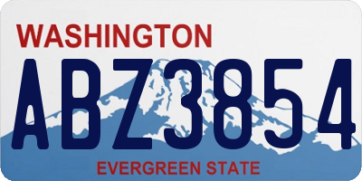 WA license plate ABZ3854