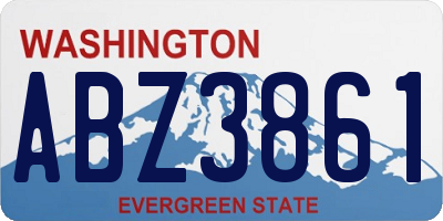 WA license plate ABZ3861