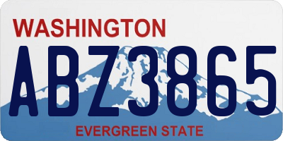 WA license plate ABZ3865