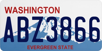 WA license plate ABZ3866