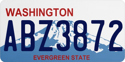 WA license plate ABZ3872
