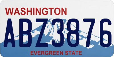 WA license plate ABZ3876