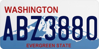 WA license plate ABZ3880