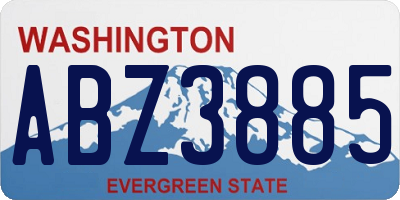 WA license plate ABZ3885