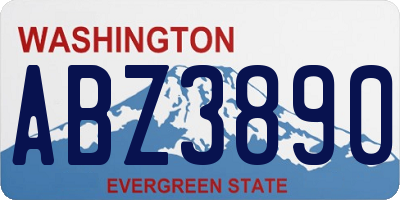 WA license plate ABZ3890