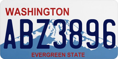 WA license plate ABZ3896