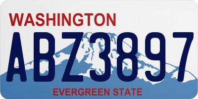 WA license plate ABZ3897