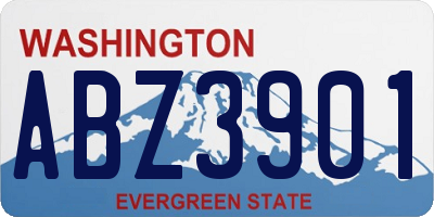 WA license plate ABZ3901