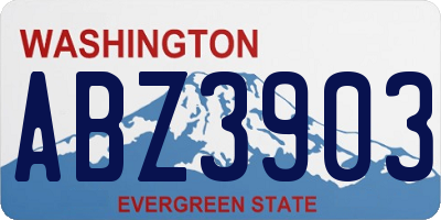 WA license plate ABZ3903