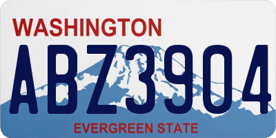 WA license plate ABZ3904