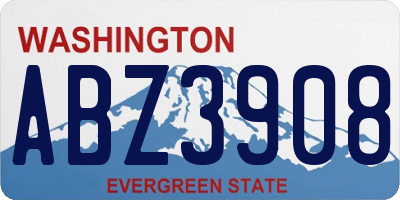 WA license plate ABZ3908