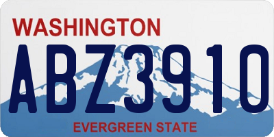WA license plate ABZ3910