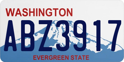 WA license plate ABZ3917