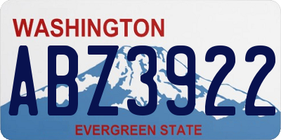 WA license plate ABZ3922
