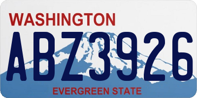 WA license plate ABZ3926