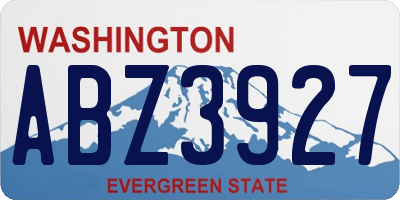 WA license plate ABZ3927