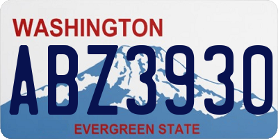 WA license plate ABZ3930