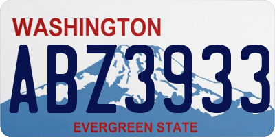 WA license plate ABZ3933