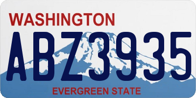 WA license plate ABZ3935