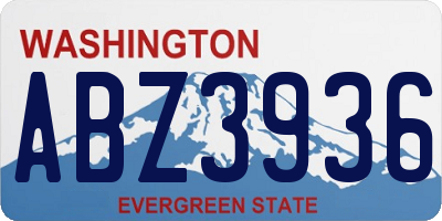WA license plate ABZ3936