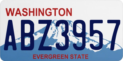 WA license plate ABZ3957