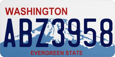WA license plate ABZ3958