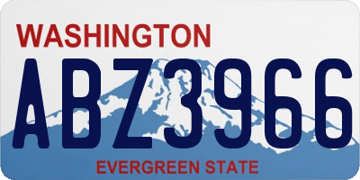 WA license plate ABZ3966