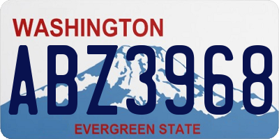 WA license plate ABZ3968