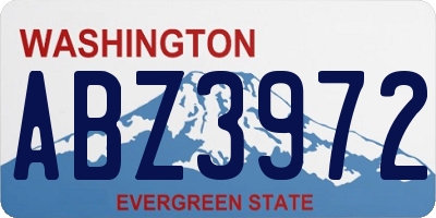 WA license plate ABZ3972