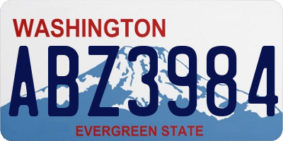 WA license plate ABZ3984