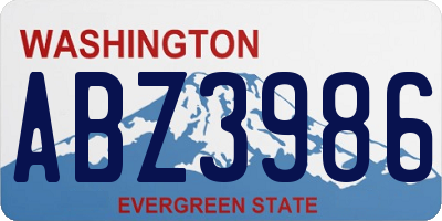 WA license plate ABZ3986