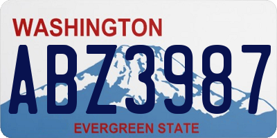 WA license plate ABZ3987