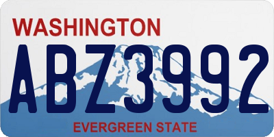 WA license plate ABZ3992