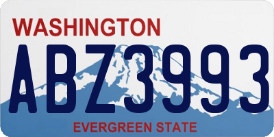 WA license plate ABZ3993