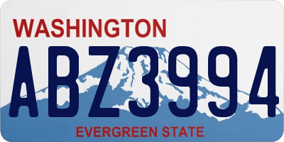 WA license plate ABZ3994