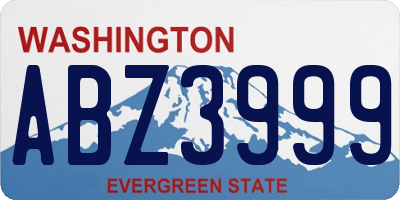 WA license plate ABZ3999