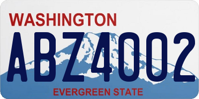 WA license plate ABZ4002