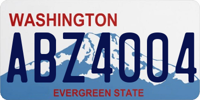 WA license plate ABZ4004