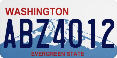 WA license plate ABZ4012