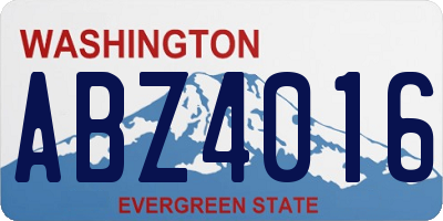 WA license plate ABZ4016