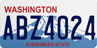 WA license plate ABZ4024
