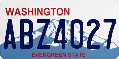 WA license plate ABZ4027